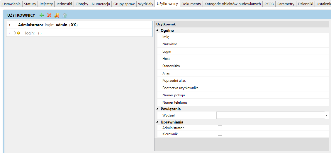 user settings